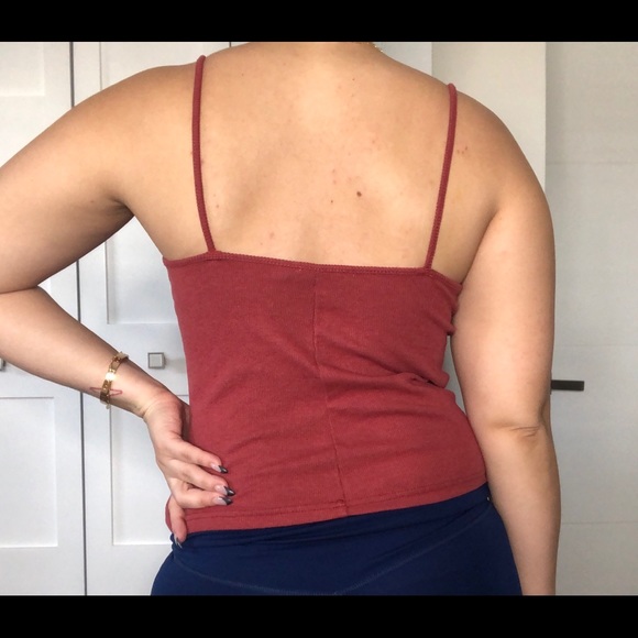 The Hanger Rust Lace Up Top - Picture 2 of 5